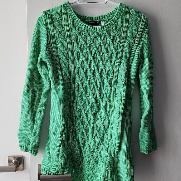 Maternity cotton blend cable knit sweater - Picture 1 of 4